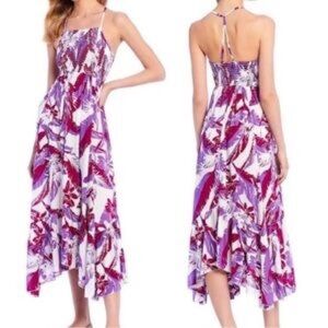 Free People Purple and White Floral Dress